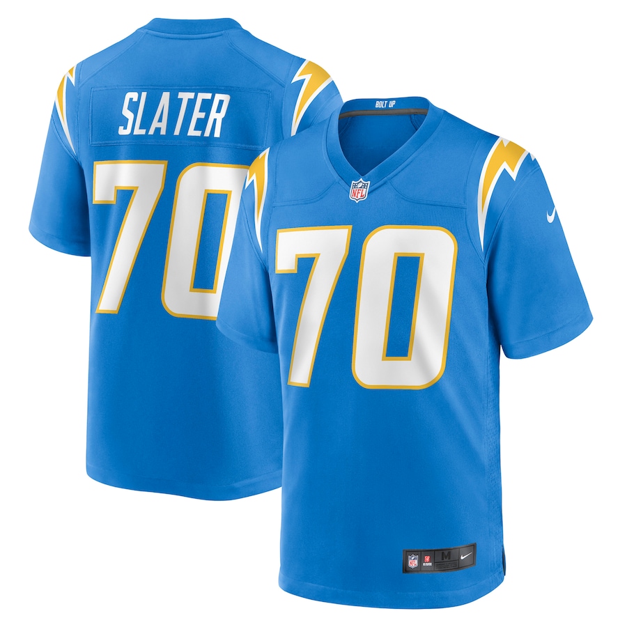 Custom Mens Los Angeles Chargers 70 Rashawn Slater Nike Powder Blue 2021 NFL Draft First Round Pick Game Jersey